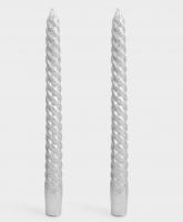 ANLAF-6S6614S Свеча 25 см тонкая, набор 2 штуки,  Anna Lafarg, серебристая, Rope