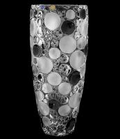 79/89C81/0/80J49/350/1919001 Ваза хрустальная 35см, Bohemia Jihlava, серия "Lisboa-Черные круги"