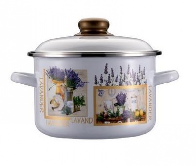 93-LN-EN-03 Кастрюля эмалированная 3л индукция, REGENT, серия LAVANDA 