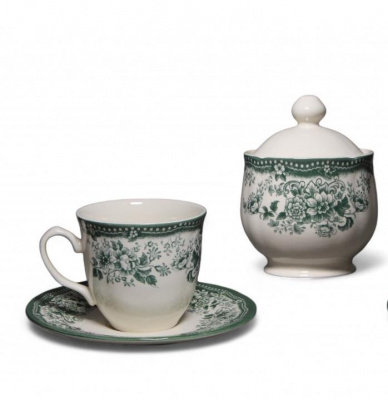 93-9911 Чайный сервиз на 4 персоны 11 предметов, Claytan, серия DIANA ROSE JADE GREEN